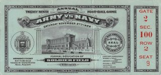 1926 NCAAF Army vs Navy ticket stub