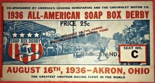1936 Soap Box Derby ticket stub
