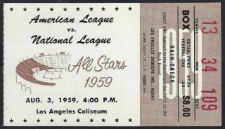 1959 MLB All Star Game ticket stub