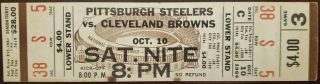 1964 Cleveland Browns ticket stub vs Steelers