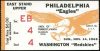 1965 Philadelphia Eagles ticket stub vs Washington