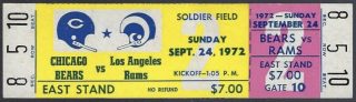 1972 Chicago Bears full ticket vs Rams
