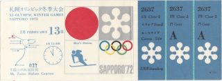 1972 Sapporo Olympic Slalom Ticket