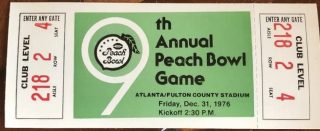 1976 Peach Bowl Full Ticket Kentucky vs North Carolina