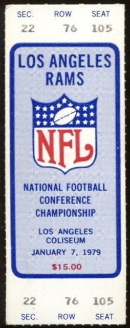 1979 NFC Championship Game ticket stub Cowboys Rams