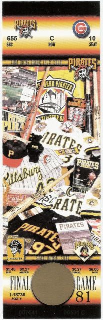 2000 Last Pittsburgh Pirates ticket stub Three Rivers Stadium