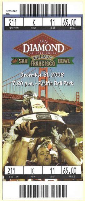 2003 San Francisco Bowl ticket stub