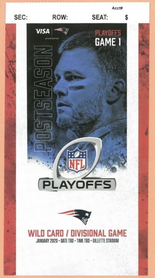 2020 NFC Wild Card Game ticket stub Titans vs Patriots