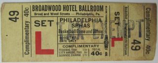 Philadelphia Sphas Basketball Game and Dance ticket stub