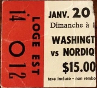 1980 Quebec Nordiques ticket stub vs Washington