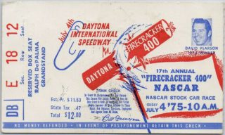 1975 Daytona Firecracker 400 Ticket Stub Richard Petty
