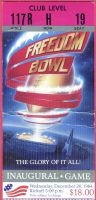 1984 Freedom Bowl ticket stub Iowa Texas