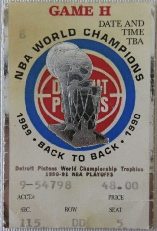1991 NBA Conference Final Game 6 ticket stub Pistons Celtics
