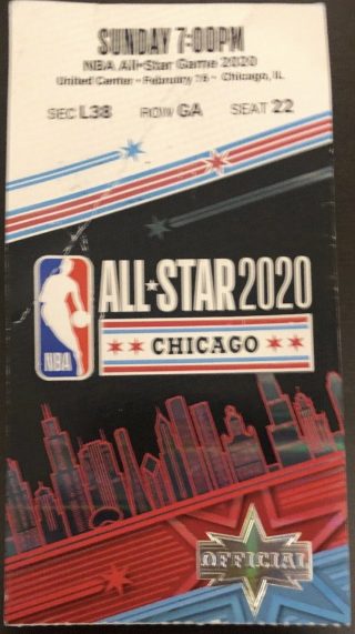 2020 NBA All Star Game Ticket Stub