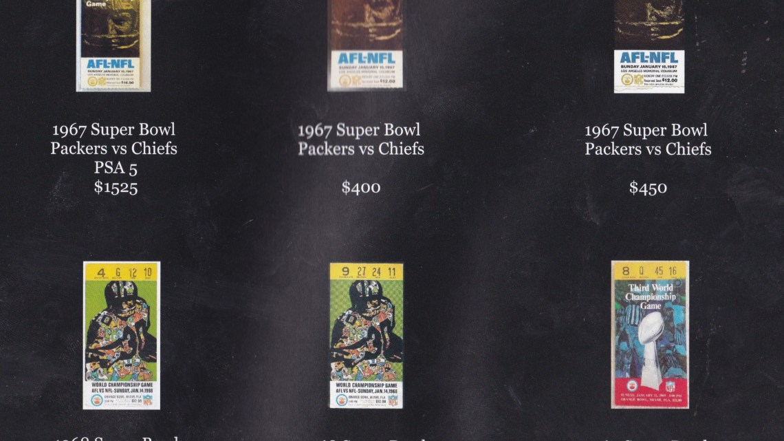 Vintage Super Bowl Ticket Stub Values - From 2016